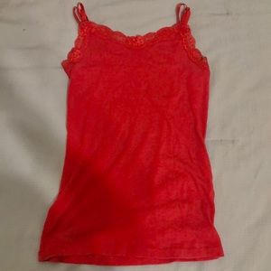 red lace tank top, womens medium, faded glory